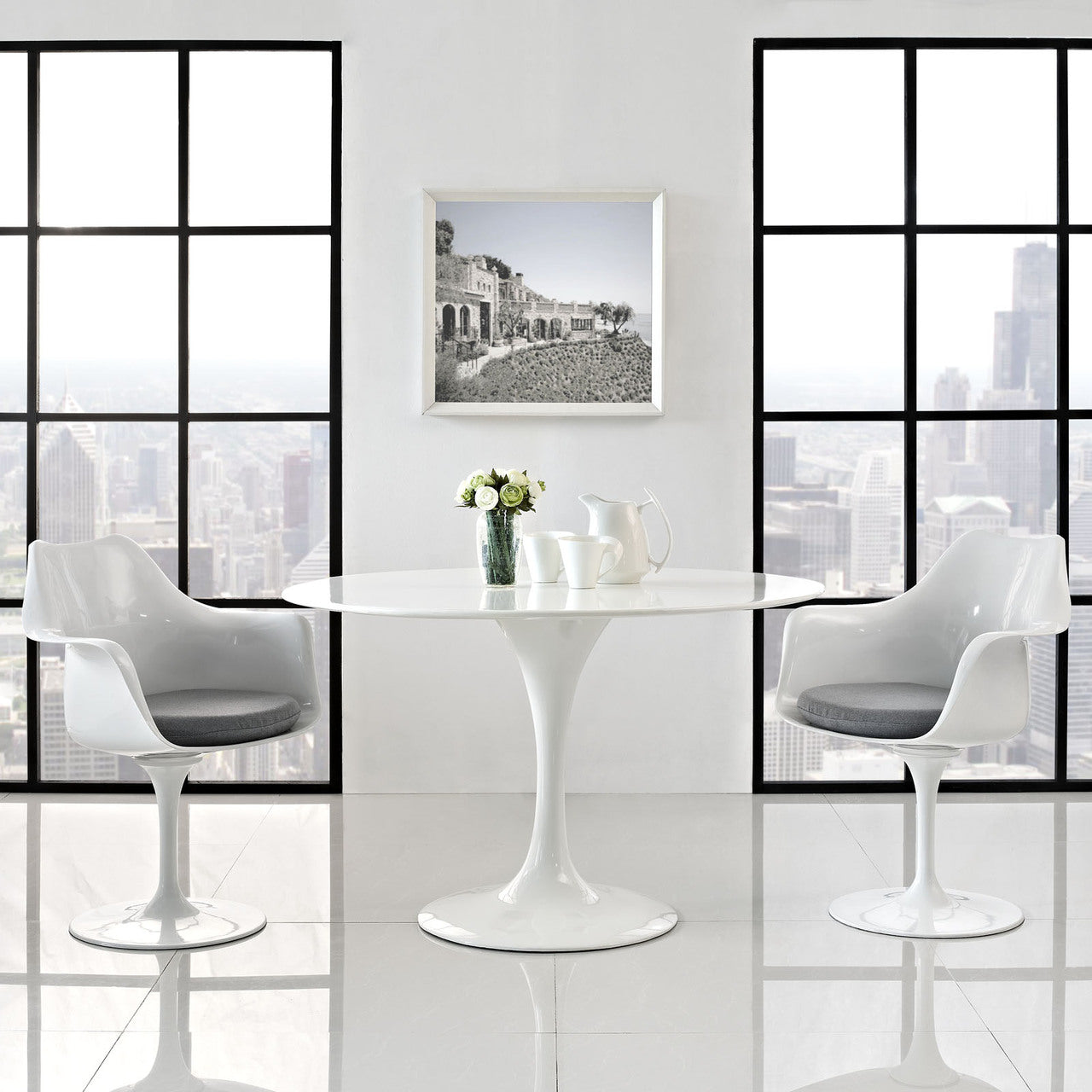Lippa Dining Armchair Set of 2 in Gray
