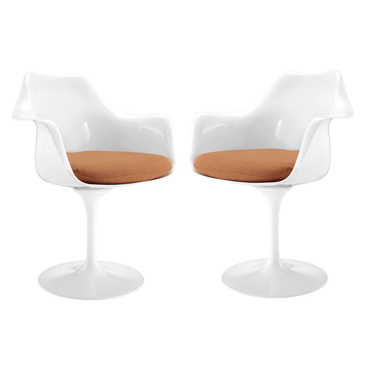 Lippa Dining Armchair Set of 2, Orange Plastic