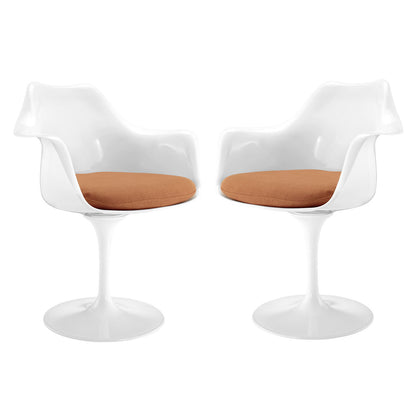 Lippa Dining Armchair Set of 2, Orange Plastic
