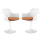 Lippa Dining Armchair Set of 2, Orange Plastic