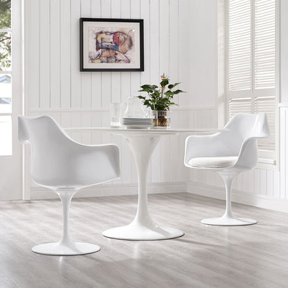Lippa Dining Armchair Set of 2, White Plastic