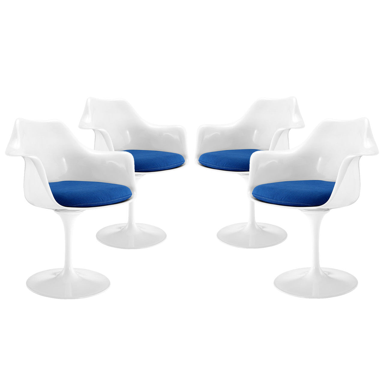 Lippa Dining Armchair Set of 4, Blue Plastic