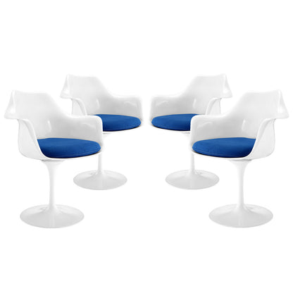Lippa Dining Armchair Set of 4, Blue Plastic