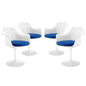 Lippa Dining Armchair Set of 4, Blue Plastic