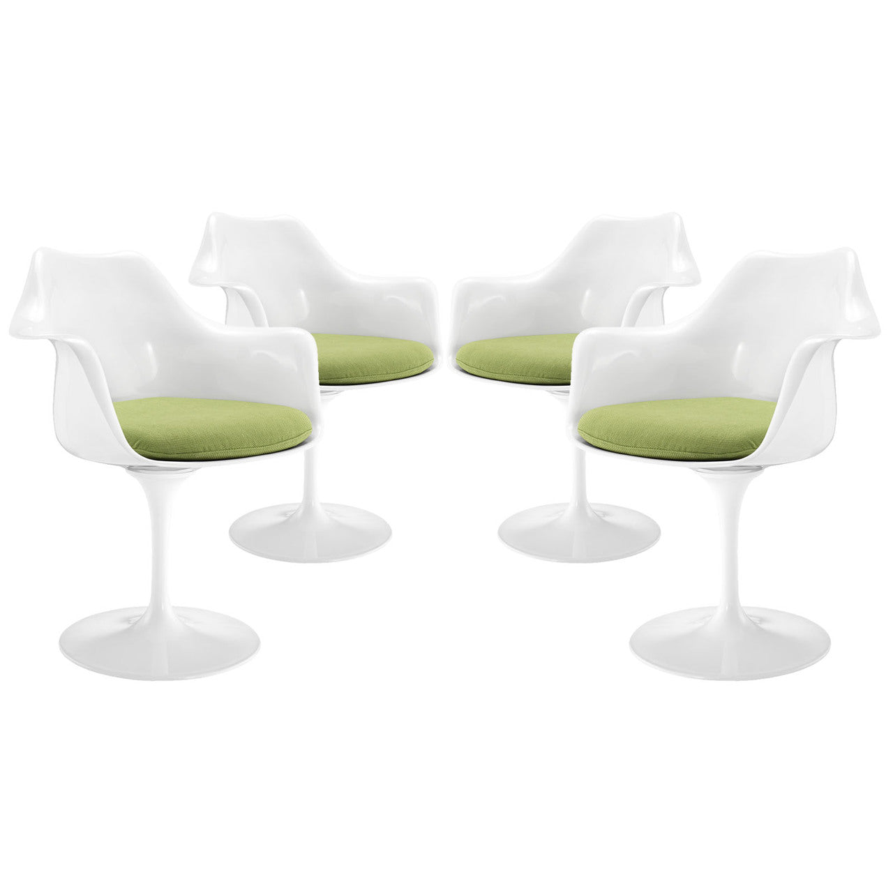 Lippa Dining Armchair Set of 4, Green Plastic