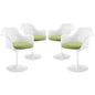 Lippa Dining Armchair Set of 4, Green Plastic