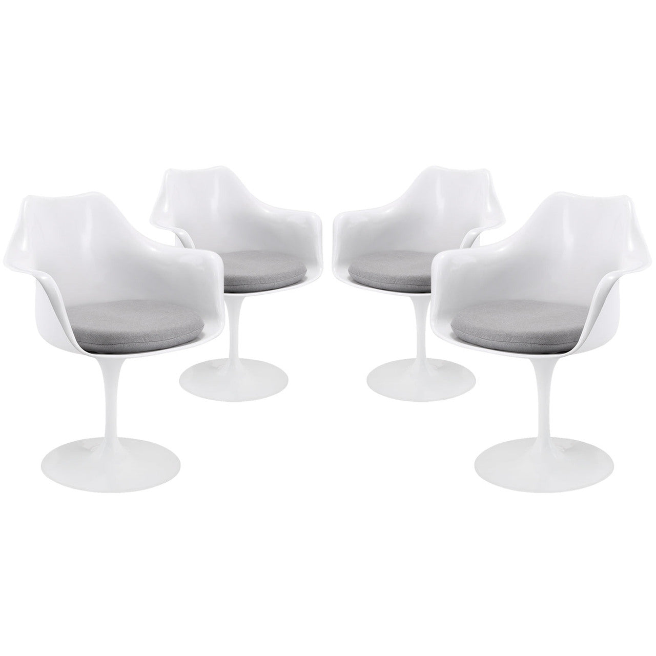 Lippa Dining Armchair Set of 4 in Gray