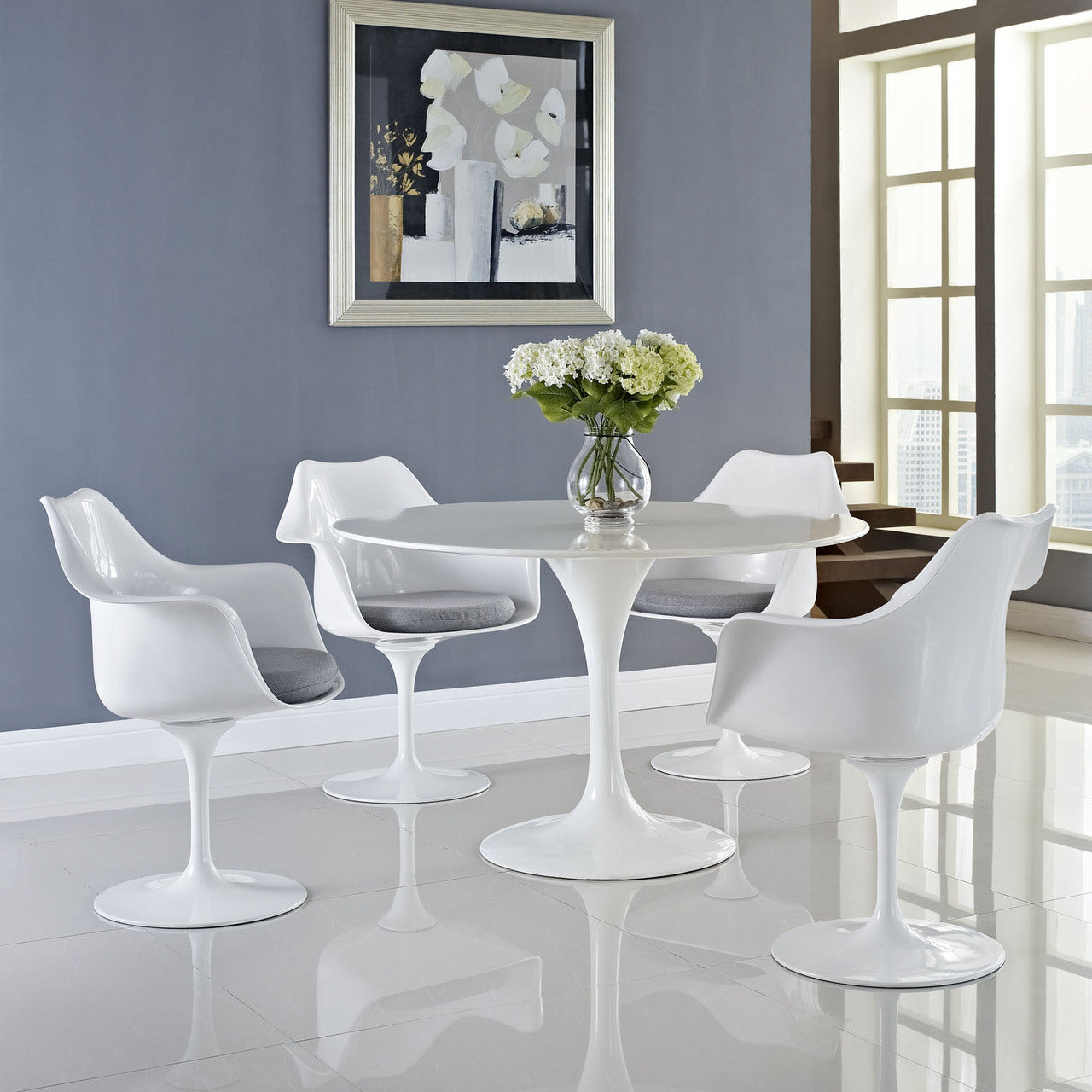 Lippa Dining Armchair Set of 4 in Gray