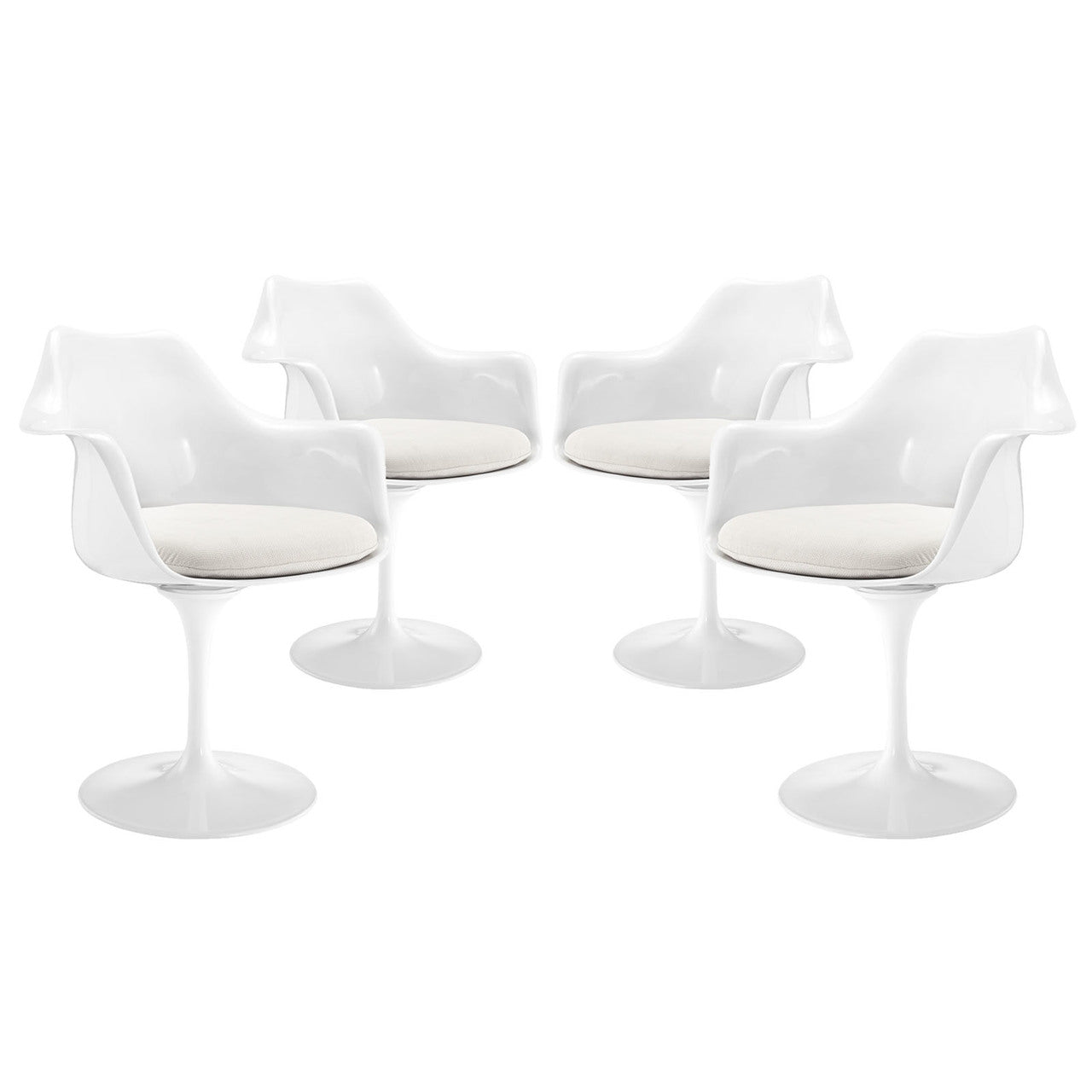 Lippa Dining Armchair Set of 4, Plastic, White 13242