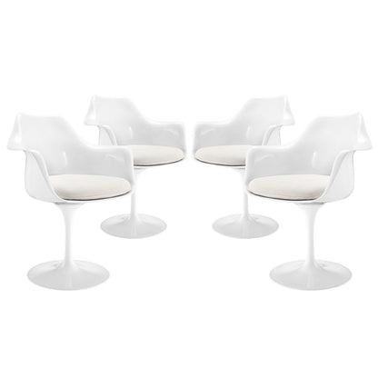 Lippa Dining Armchair Set of 4, Plastic, White 13242