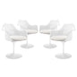 Lippa Dining Armchair Set of 4, Plastic, White 13242
