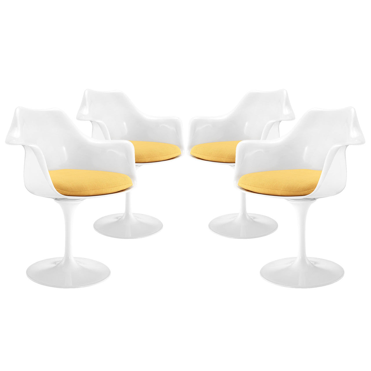 Lippa Dining Armchair Set of 4, Yellow Plastic