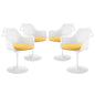 Lippa Dining Armchair Set of 4, Yellow Plastic