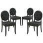 Button Dining Side Chair Set of 4 in Black