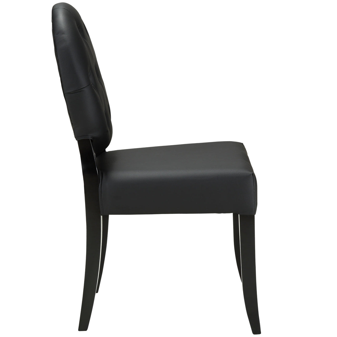 Button Dining Side Chair Set of 4 in Black