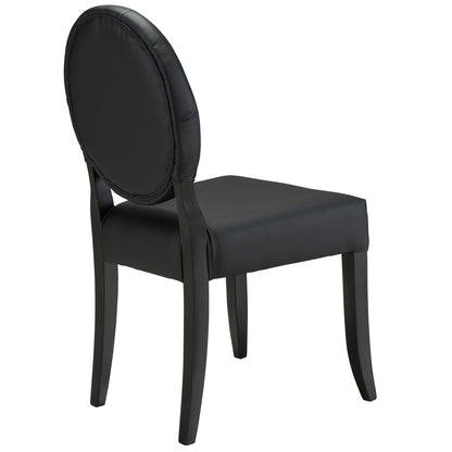 Button Dining Side Chair Set of 4 in Black