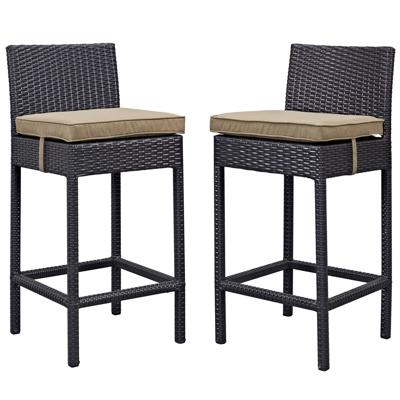 Lift Bar Stool Outdoor Patio Set of 2, Brown, Rattan 9631