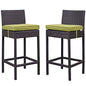 Lift Bar Stool Outdoor Patio Set of 2, Green, Rattan 9633