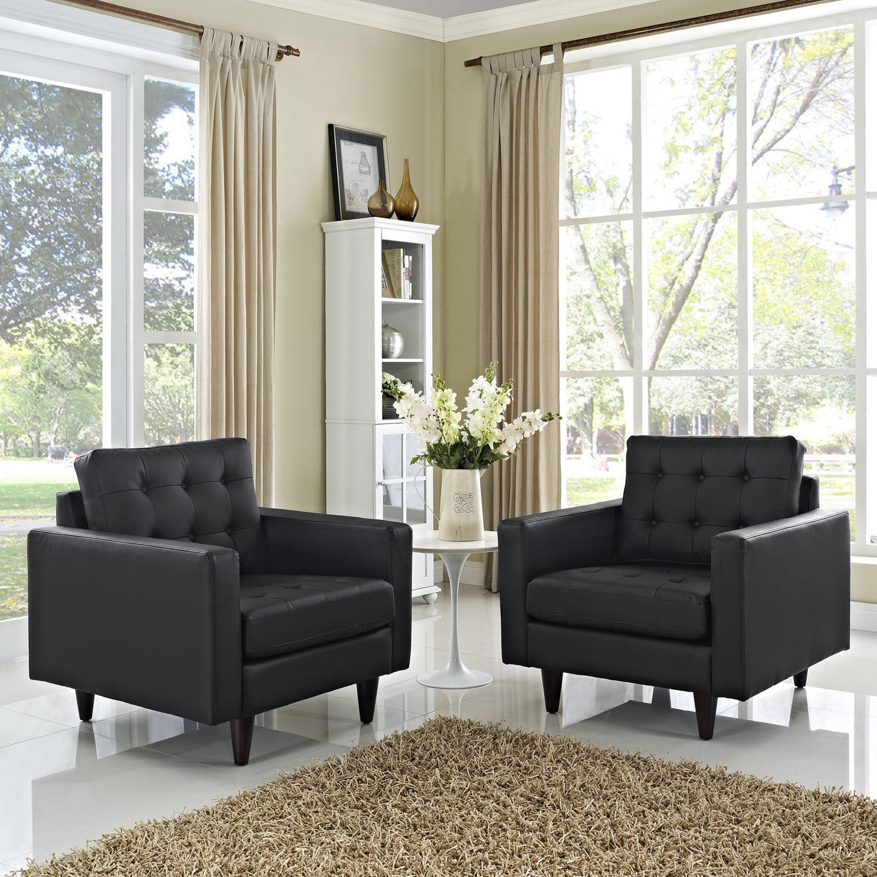 Empress Armchair Set of 2 in Black
