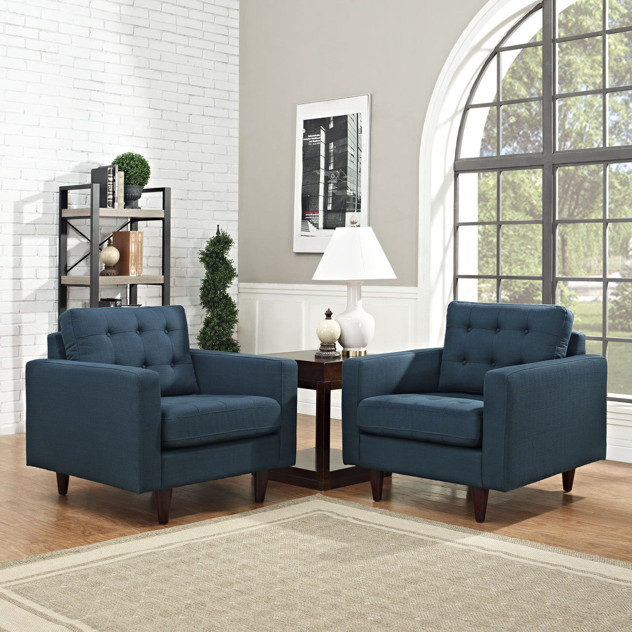 Empress Armchair Set of 2 in Azure
