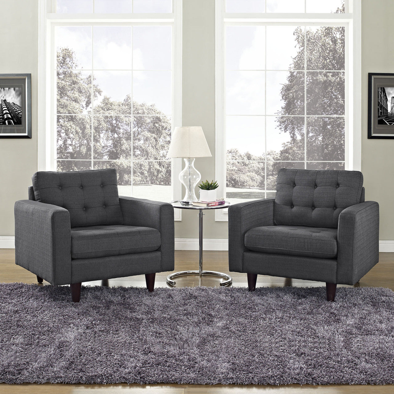 Empress Armchair Set of 2 in Gray