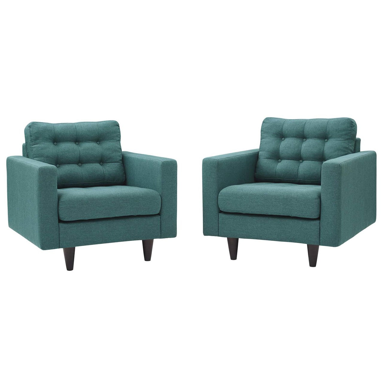 Empress Armchair Upholstered Fabric Set of 2, Fabric, Aqua Blue 13244