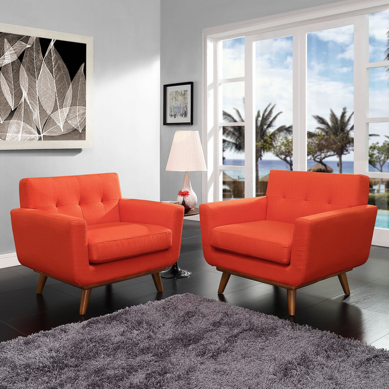 Engage Armchair Set of 2 in Atomic Red