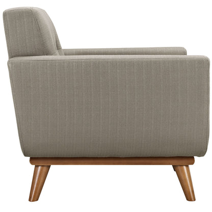 Engage Armchair Wood Set of 2, Grey Fabric