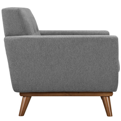 Engage Armchair Wood Set of 2, Fabric Grey