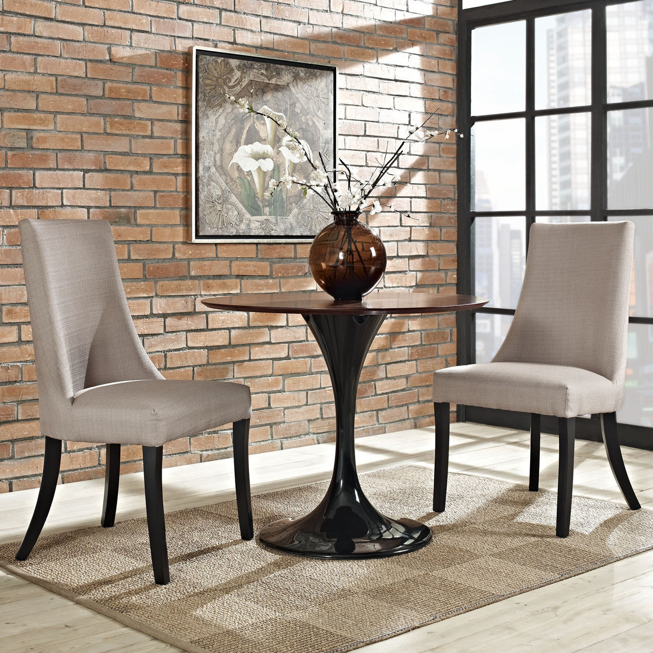 Reverie Dining Side Chair Set of 2 in Beige