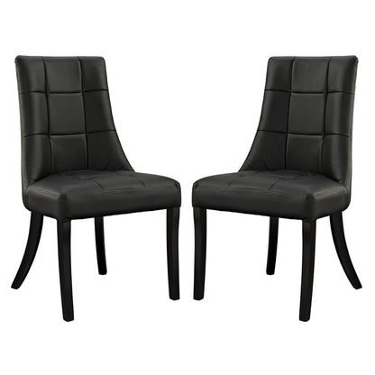 Noblesse Vinyl Dining Chair Set of 2 in Black