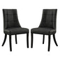 Noblesse Vinyl Dining Chair Set of 2 in Black