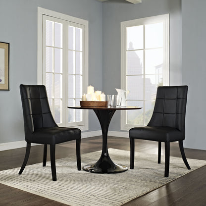 Noblesse Vinyl Dining Chair Set of 2 in Black