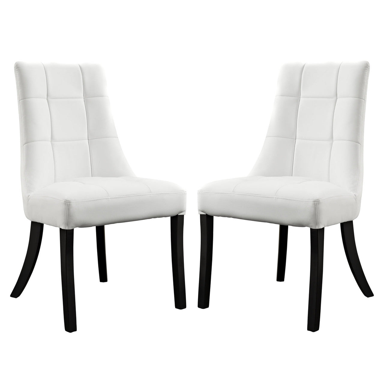 Noblesse Vinyl Dining Chair Set of 2 in White