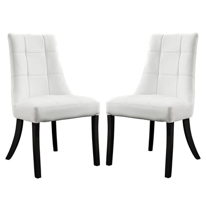 Noblesse Vinyl Dining Chair Set of 2 in White