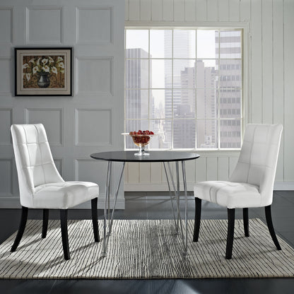 Noblesse Vinyl Dining Chair Set of 2 in White