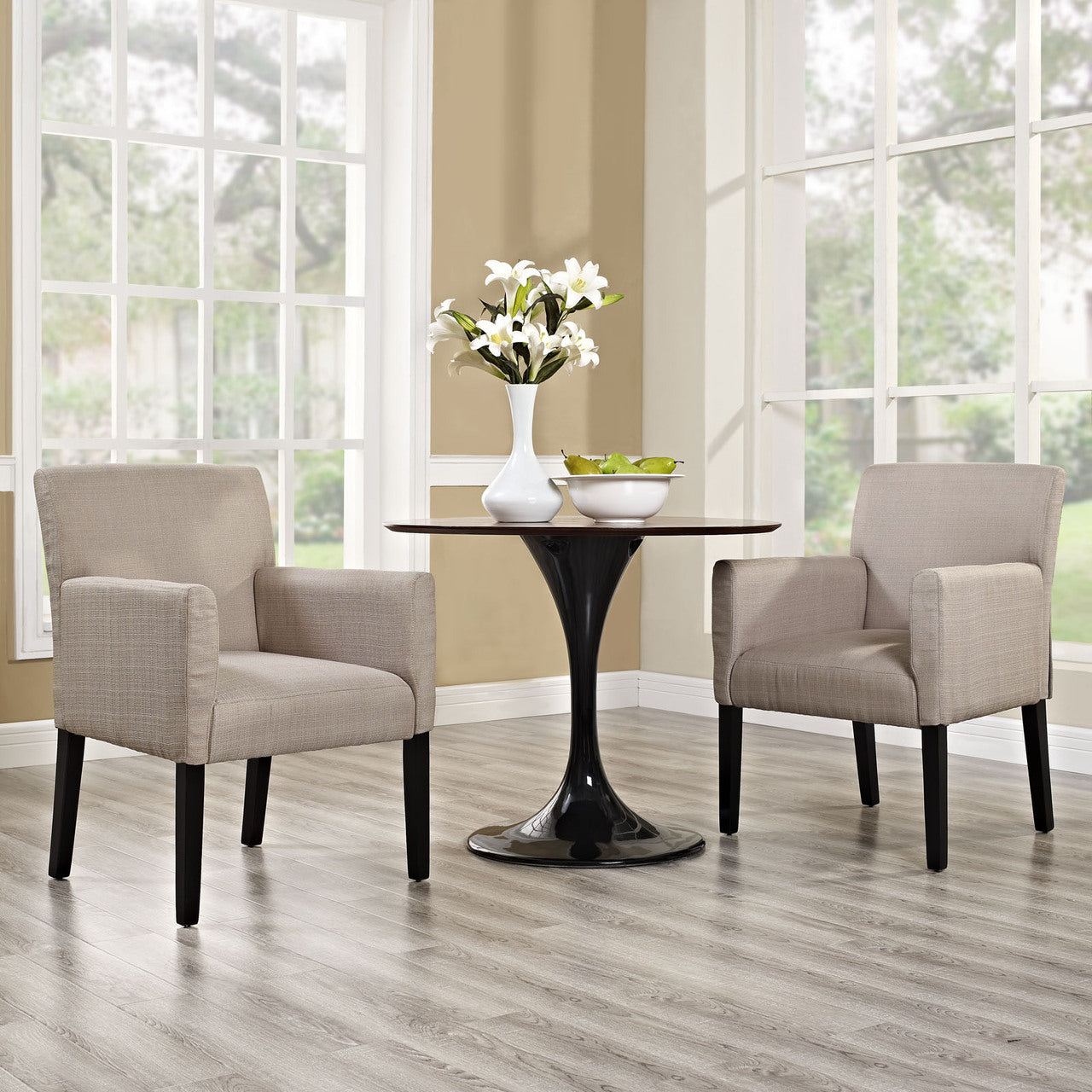 Chloe Armchair Set of 2 in Beige