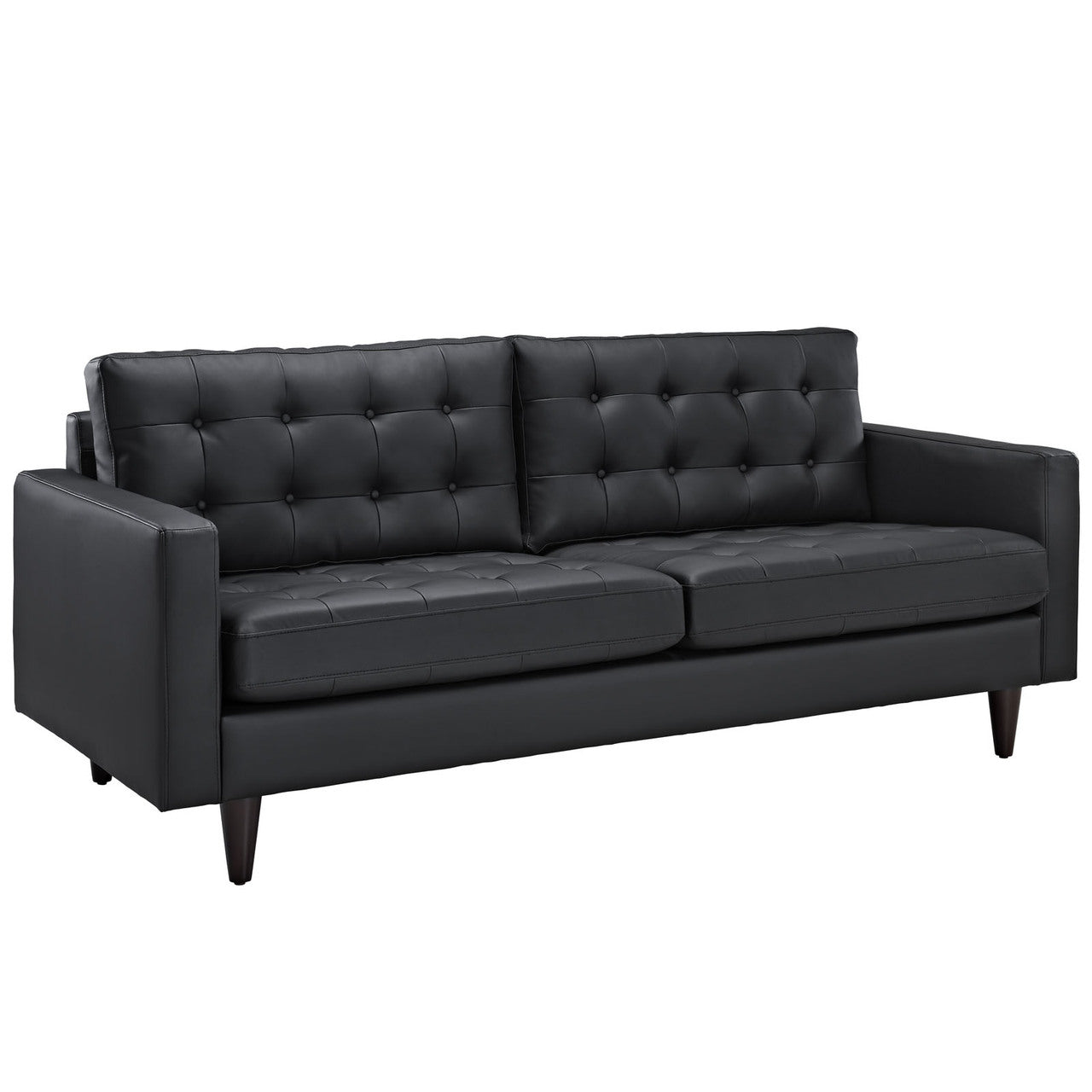 Empress Sofa and Armchair Set of 2 in Black