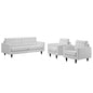 Empress Sofa and Armchairs Set of 3 in White