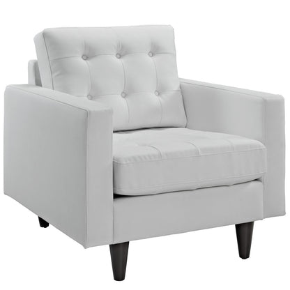 Empress Sofa and Armchairs Set of 3 in White