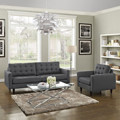 Empress Armchair and Sofa Set of 2 in Gray