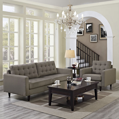 Empress Armchair and Sofa Set of 2 in Granite