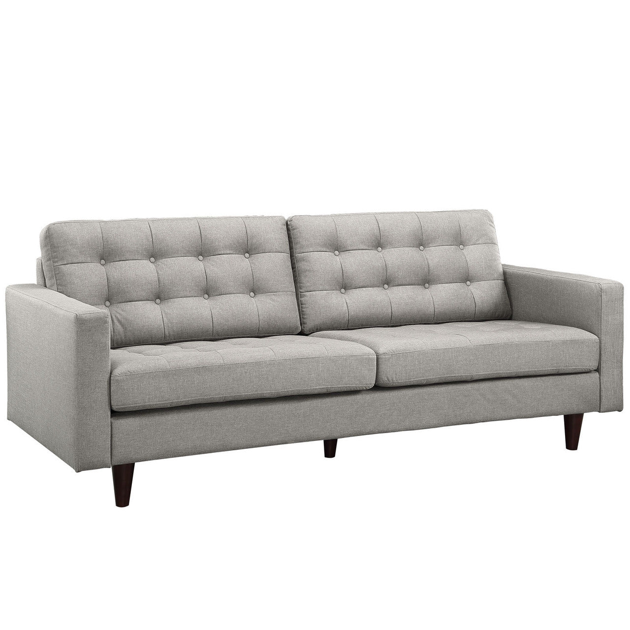 Empress Armchair and Sofa Set of 2, Light Grey Fabric