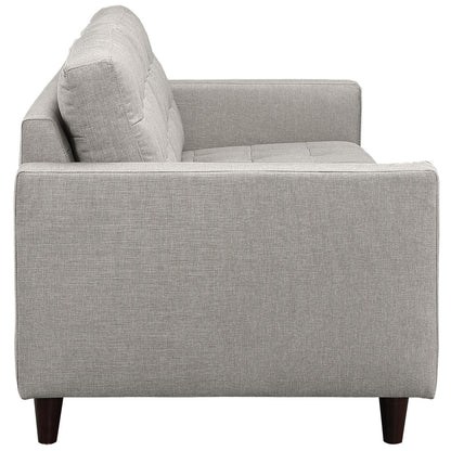 Empress Armchair and Sofa Set of 2, Light Grey Fabric