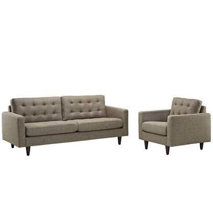 Empress Armchair and Sofa Set of 2 in Oat