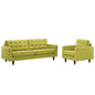 Empress Armchair and Sofa Set of 2 in Wheatgrass
