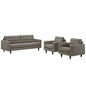 Empress Sofa and Armchairs Set of 3 in Granite