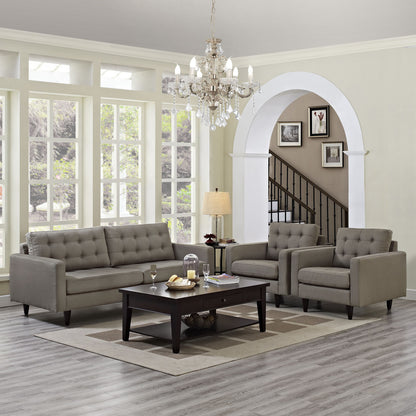 Empress Sofa and Armchairs Set of 3 in Granite