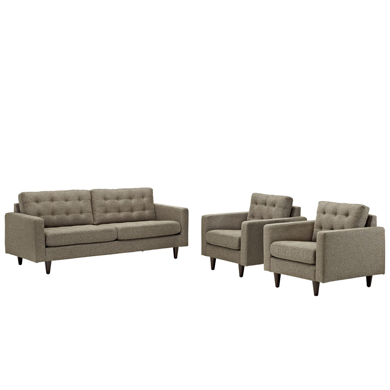 Empress Sofa and Armchairs Set of 3 in Oat
