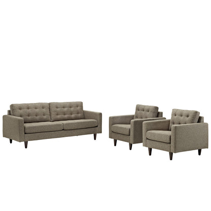 Empress Sofa and Armchairs Set of 3 in Oat